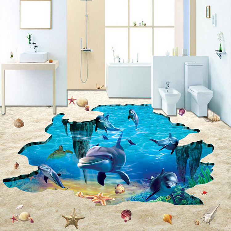 PVC Peel and stick adhesive floor mural
